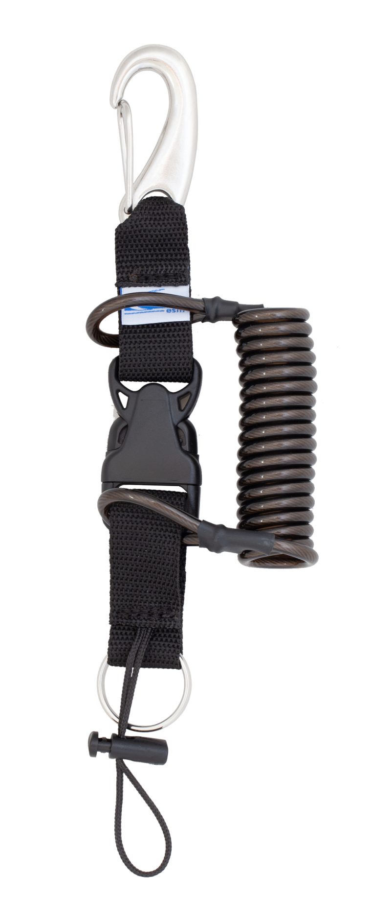 Spirale 1 Mousqueton Inox 70 mm+1Ring Inox - NOIR